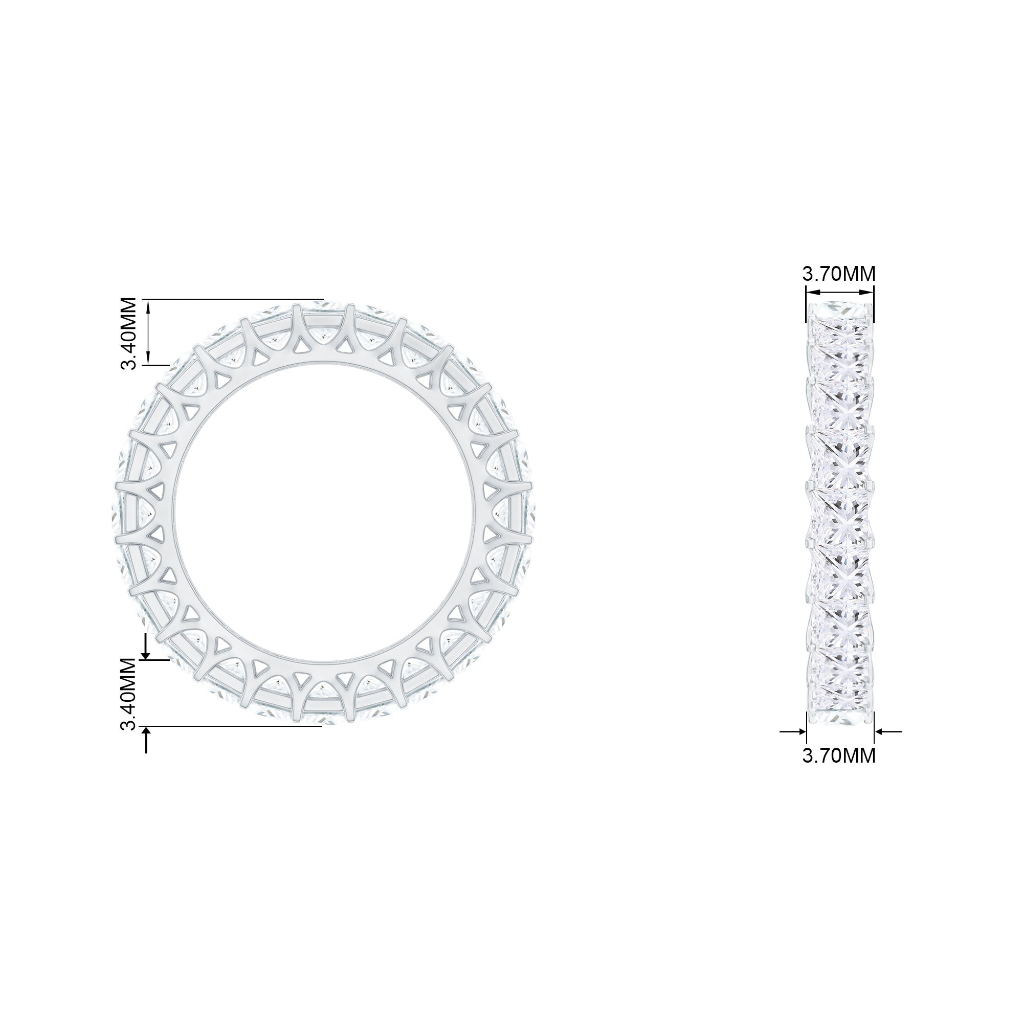 1.50 CT Zircon Full Eternity Ring Zircon - ( AAAA ) - Quality - Rosec Jewels