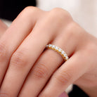 1.50 CT Certified Zircon Gold Full Eternity Ring Zircon - ( AAAA ) - Quality - Rosec Jewels