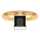 1.25 CT Lab Created Black Diamond Solitaire Ring with Diamond Lab Created Black Diamond - ( AAAA ) - Quality - Rosec Jewels