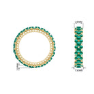 3 CT Prong Set Lab-Created Emerald Full Eternity Band Ring Lab Created Emerald - ( AAAA ) - Quality - Rosec Jewels