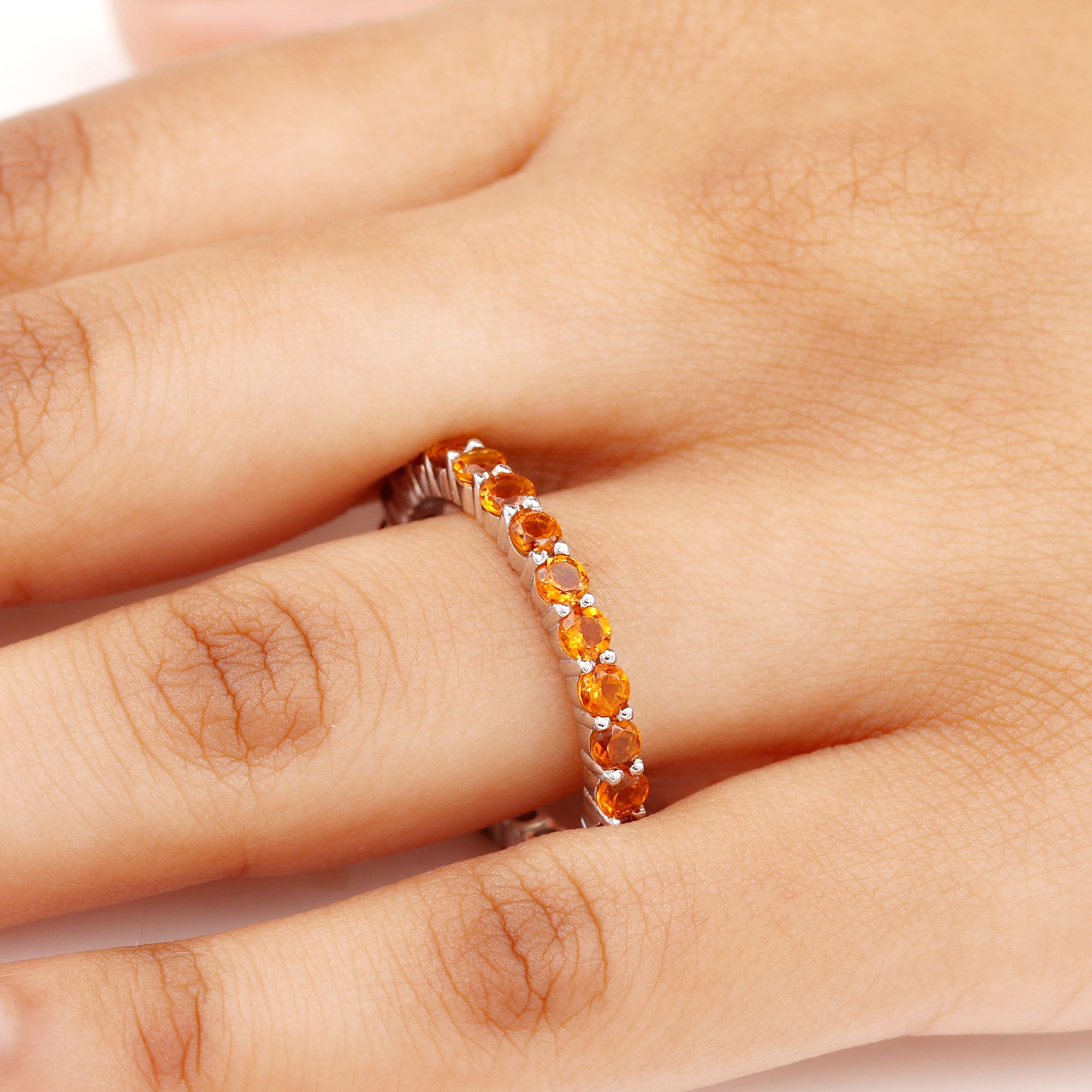 2 CT Citrine Full Eternity Band for Women Citrine - ( AAA ) - Quality - Rosec Jewels