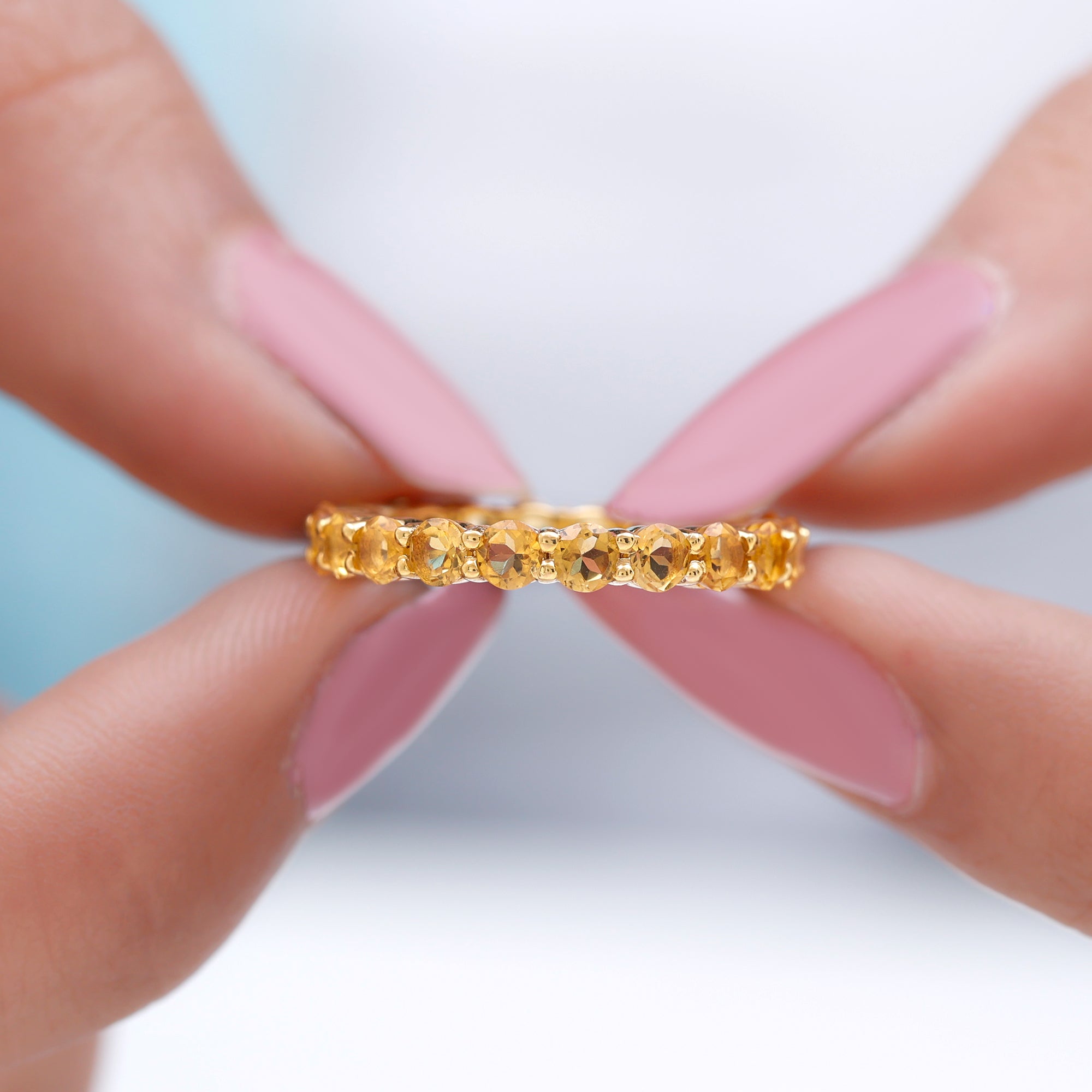 2 CT Citrine Full Eternity Band for Women Citrine - ( AAA ) - Quality - Rosec Jewels
