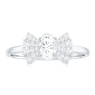 Oval Cut Moissanite Solitaire Designer Engagement Ring in Gold Moissanite - ( D-VS1 ) - Color and Clarity - Rosec Jewels