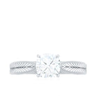 Cushion Cut Moissanite Solitaire Engagement Ring Moissanite - ( D-VS1 ) - Color and Clarity - Rosec Jewels