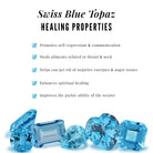 Half Eternity Ring with Swiss Blue Topaz and Diamond Swiss Blue Topaz - ( AAA ) - Quality - Rosec Jewels