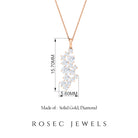 1/2 CT Prong Set Natural Diamond Cluster Pendant Diamond - ( HI-SI ) - Color and Clarity - Rosec Jewels