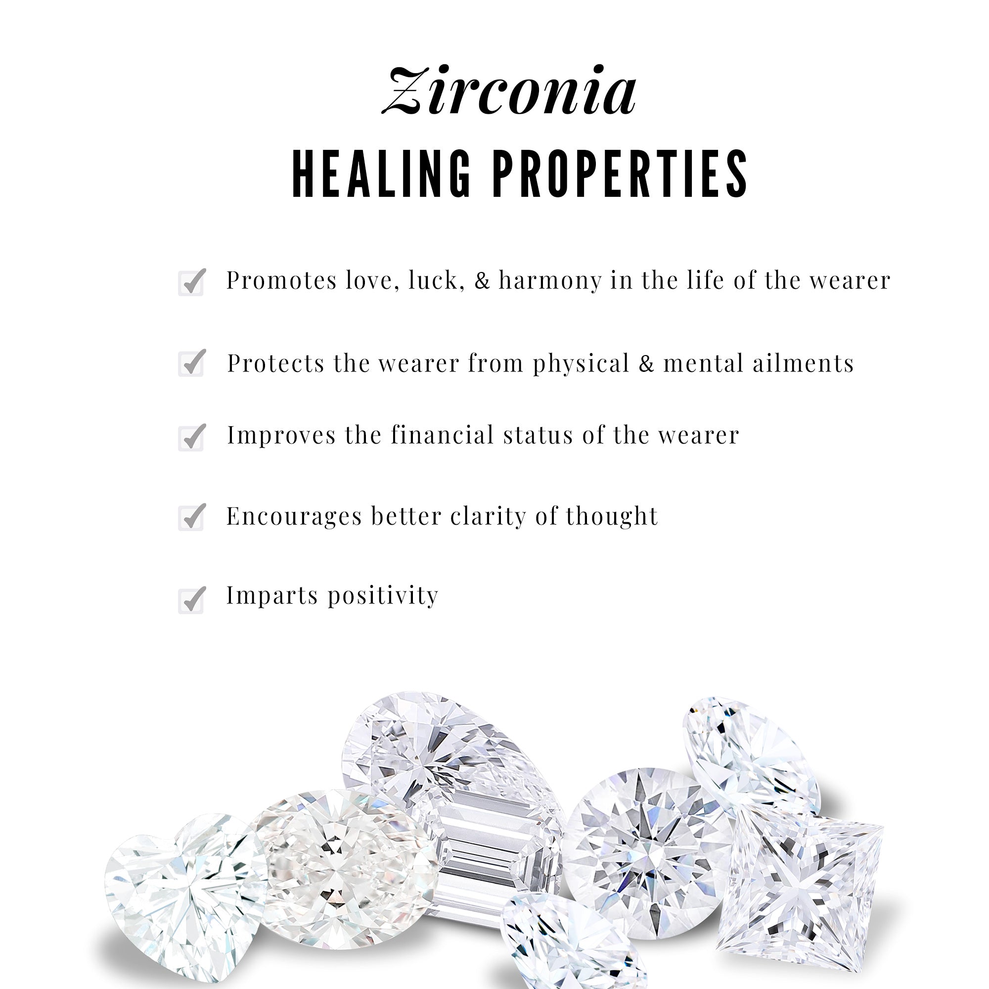 Cubic Zirconia Infinity Heart Pendant Necklace Zircon - ( AAAA ) - Quality - Rosec Jewels